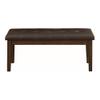 Lexicon Wieland 46" Transitional Faux Leather Dining Room Bench in Brown view 1