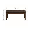 Lexicon Wieland 46" Transitional Faux Leather Dining Room Bench in Brown view 3