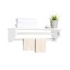 Dover 27-Inch Bathroom Wall Shelf with 2 Chrome Towel Bars  Classic and Easy Assembly Floating Shelf with Dual 24" Rods for Towels  Over Toilet or Vanity Storage by Alaterre Furniture (White) view 1