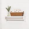 Dover 27-Inch Bathroom Wall Shelf with 2 Chrome Towel Bars  Classic and Easy Assembly Floating Shelf with Dual 24" Rods for Towels  Over Toilet or Vanity Storage by Alaterre Furniture (White) view 2