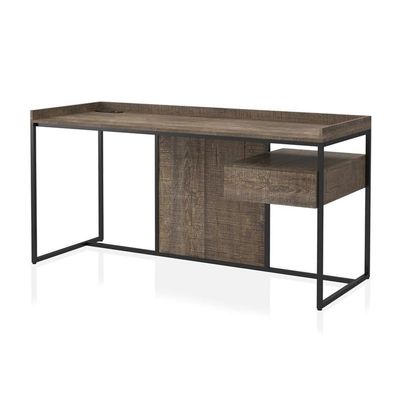 Furniture of America Trela Wood Writing Desk with USB Plug in Oak