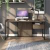 Furniture of America Trela Wood Writing Desk with USB Plug in Oak view 2