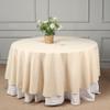 108" Inch Round Tablecloth Polyester Circular Wrinkle Free Table Cloth Solid Soft Dinner Table Cover for Buffet Table, Wedding, Parties and Dinner - Beige view 1