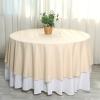 108" Inch Round Tablecloth Polyester Circular Wrinkle Free Table Cloth Solid Soft Dinner Table Cover for Buffet Table, Wedding, Parties and Dinner - Beige view 4