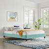 Modway Harlow Queen Performance Velvet Platform Bed Frame in Mint Green view 2