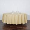 108" Inch Round Tablecloth Polyester Circular Wrinkle Free Table Cloth Solid Soft Dinner Table Cover for Buffet Table, Wedding, Parties and Dinner - Champagne view 1