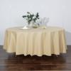 108" Inch Round Tablecloth Polyester Circular Wrinkle Free Table Cloth Solid Soft Dinner Table Cover for Buffet Table, Wedding, Parties and Dinner - Champagne view 2