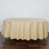 108" Inch Round Tablecloth Polyester Circular Wrinkle Free Table Cloth Solid Soft Dinner Table Cover for Buffet Table, Wedding, Parties and Dinner - Champagne view 3