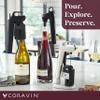 Coravin Timeless Six Plus Wine Preservation System - By-the-Glass Wine Saver - With 3 Pure Argon Gas Capsules, 6 Screw Caps & Wine Aerator - Silver view 2