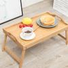 Cabilock 1pc Multifunctional Folding Table Breakfast Serving Table Foldable Desk Desk Bed Bed Tray Serving Tray Home Bamboo Reading view 4