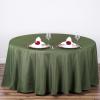 108" Inch Round Tablecloth Polyester Circular Wrinkle Free Table Cloth Solid Soft Dinner Table Cover for Buffet Table, Wedding, Parties and Dinner - Moss Green view 1