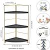 3-Tier Bathroom Countertop Organizer, Vanity Tray Cosmetic & Makeup Storage, Kitchen Spice Rack Standing Shelf, Corner Storage Shelf, Black & Golden view 2