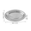 1pc Thickened Stainless Steel Oval Plate for Serving Steak Fried Chicken Snacks Cold Easy to Clean for Home Dining and Entertaining view 2