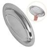 1pc Thickened Stainless Steel Oval Plate for Serving Steak Fried Chicken Snacks Cold Easy to Clean for Home Dining and Entertaining view 3