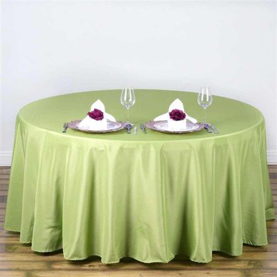 108" Inch Round Tablecloth Polyester Circular Wrinkle Free Table Cloth Solid Soft Dinner Table Cover for Buffet Table, Wedding, Parties and Dinner - Apple Green