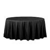 108" Inch Round Tablecloth Polyester Circular Wrinkle Free Table Cloth Solid Soft Dinner Table Cover for Buffet Table, Wedding, Parties and Dinner - Black view 2