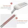 Cabilock 1set Stainless Steel Camping Cutlery Set Portable Storage Bag Includes Chopsticks Spoon and Fork for Travel Picnics and Outdoor Activities view 4