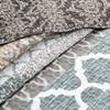 BYTIDE Bedspread Coverlet Oversized King 122" x 106" Floral Printed 9 Piece Quilt Set, Soft Lightweight Prewashed Bedding Set Bed Cover for All Season, Floral Medallion view 3