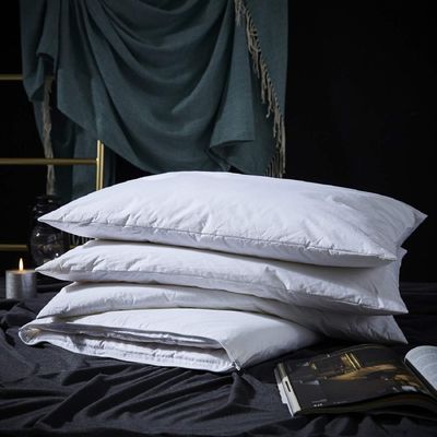 Three Geese Adjustable Layer Goose Feather Pillow Queen Size,Assemblable Bed Pillow with Pillowcase,100% Soft Cotton Cover,Good for Side and Back Stomach Sleeper,Packaging Include 1 Pillow.