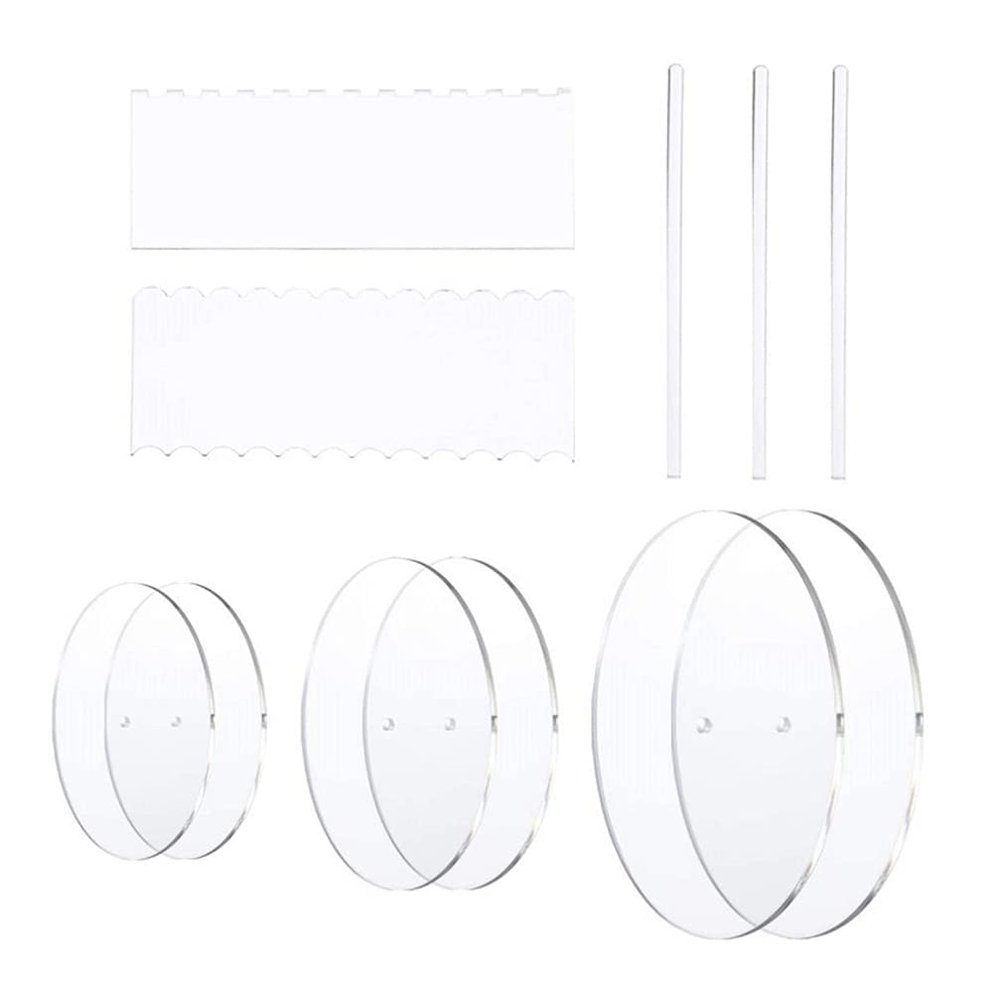 Cabilock 1set Round Cake Disc Cake Scrapers and Decorating Tools for Baking Making and Scraping