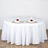 108" Inch Round Tablecloth Polyester Circular Wrinkle Free Table Cloth Solid Soft Dinner Table Cover for Buffet Table, Wedding, Parties and Dinner - White view 1