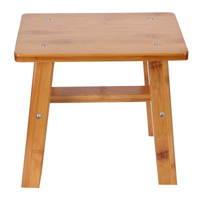 Alvinlite Bamboo Stool Child Seat Stool Coffee Table Low Stool for Living Room Bathroom Bedroom Garden Balcony(Small)