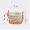 Bamboo Woven Double Ring Bread Basket Storage Fruit Basket Bread Basket Desktop Picnic Basket Rectangular-S view 2