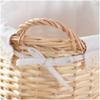 Bamboo Woven Double Ring Bread Basket Storage Fruit Basket Bread Basket Desktop Picnic Basket Rectangular-S view 3