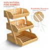 G.a HOMEFAVOR Bamboo Fruit Basket, Fruit Organizer for Kitchen Counter, Vegetable Storage Stand, 15 mm Thickness (Self-assembly) view 2
