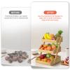 G.a HOMEFAVOR Bamboo Fruit Basket, Fruit Organizer for Kitchen Counter, Vegetable Storage Stand, 15 mm Thickness (Self-assembly) view 3