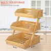 G.a HOMEFAVOR Bamboo Fruit Basket, Fruit Organizer for Kitchen Counter, Vegetable Storage Stand, 15 mm Thickness (Self-assembly) view 4