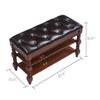 ZIRKOOON Shoe Storage Bench, Entryway Shoe Rack with Leather Seat 2-Tier Lift-top Organizer Wooden Bench for Foyer Bedroom Living Room Accent Furniture (39.4'') view 3