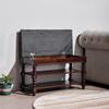 ZIRKOOON Shoe Storage Bench, Entryway Shoe Rack with Leather Seat 2-Tier Lift-top Organizer Wooden Bench for Foyer Bedroom Living Room Accent Furniture (39.4'') view 4