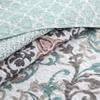 BYTIDE Bedspread Coverlet Oversized King 122" x 106" Floral Printed 9 Piece Quilt Set, Soft Lightweight Prewashed Bedding Set Bed Cover for All Season, Royal Scroll view 3