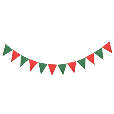 24 Flags Colorful Felt Banner Garlands Birthday Bunting Pennant Baby Shower Wedding Garland Flags Party Decoration Supplies(Set7)