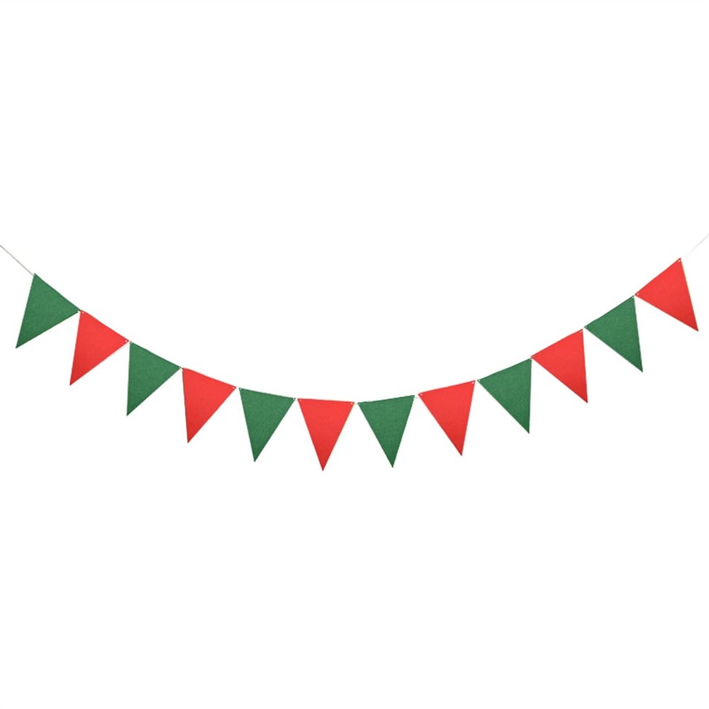 24 Flags Colorful Felt Banner Garlands Birthday Bunting Pennant Baby Shower Wedding Garland Flags Party Decoration Supplies(Set7)