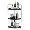 3-Tier Bathroom Countertop Organizer , Vanity Tray Cosmetic & Makeup Storage, Kitchen Spice Rack Standing Shelf , Corner Storage Shelf , Silver&Black view 1