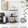 3-Tier Bathroom Countertop Organizer , Vanity Tray Cosmetic & Makeup Storage, Kitchen Spice Rack Standing Shelf , Corner Storage Shelf , Silver&Black view 4