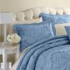 BrylaneHome Bedding Lightweight All Season Modern Amelia Quilted Damask Oversized Ultra Soft Bedspread - King, Ivory Seaglass view 2