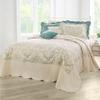 BrylaneHome Bedding Lightweight All Season Modern Amelia Quilted Damask Oversized Ultra Soft Bedspread - Twin, Ivory Seaglass view 1