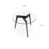 Anzezhong Round Tempered Glass End Table, Round Mid Century Coffee Table, Minimalist Small Coffee Table for Small Spaces Living Room Office, with Triskele Walnut Wood Legs (23.6" D x 17.7" H) view 3