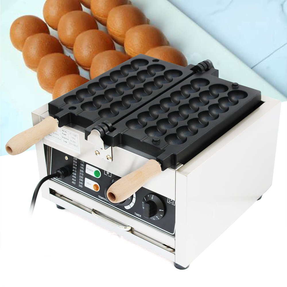 Commercial Electric Bubble Skewer Waffle Ball Machine Nonstick Waffle Balls Maker Iron Popular Snack Equipment New Belgium Waffle Ball Stick Maker 110V 1500W