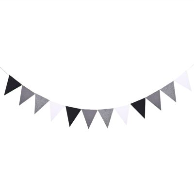 24 Flags Colorful Felt Banner Garlands Birthday Bunting Pennant Baby Shower Wedding Garland Flags Party Decoration Supplies(Set17)