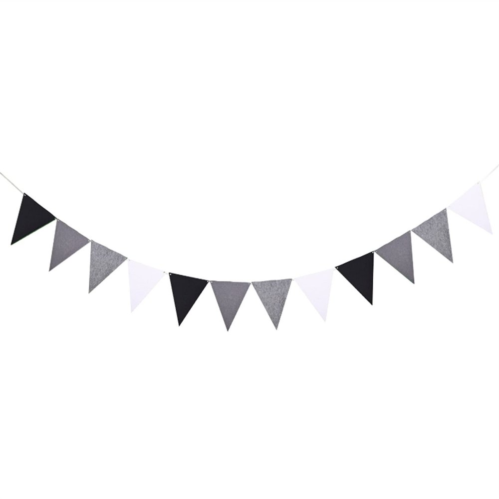 24 Flags Colorful Felt Banner Garlands Birthday Bunting Pennant Baby Shower Wedding Garland Flags Party Decoration Supplies(Set17)