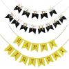 13pcs/set Happy Birthday Flags Party Decoration Gold Letters Hanging Banner Garland Baby Shower Photo Props Bunting(F02) view 3