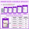 100 PCS Resealable Mylar Bags with Zip and Frosted Clear Window Smell Proof Packaging Bags Foil Pouch Zipper Bag for Food Self Sealing Storage Supplies (Purple, 6.29x9.44) view 2
