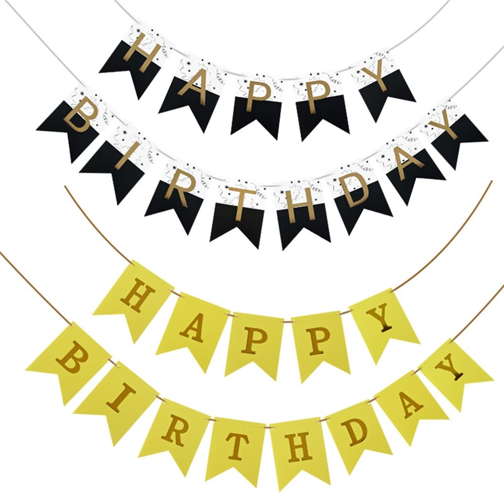 13pcs/set Happy Birthday Flags Party Decoration Gold Letters Hanging Banner Garland Baby Shower Photo Props Bunting(F14)