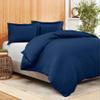 AMAY New Luxury Collection 500tc 3Pcs Duvet Cover Set with Zipper 100% Egyptian Cotton - Grand King Navy Blue Solid view 1