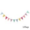 12 Flags 4m Colorful Flag Banner Birthday Party Decoration Hanging Pennant Wedding Bunting Baby Shower Garland Tent Fabric Flags view 2