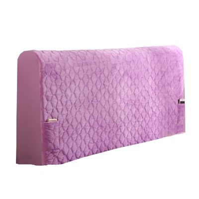 Bed Headboard Cover Protector Thicken Elastic 360 All-Inclusive with Stretch Side and Pocket Dustproof Cotton Cover Bed Head Back Protection Dust-Proof (Color : Purple, Size : 2.2m)
